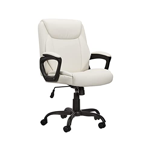 AmazonBasics Classic Puresoft PU-Padded Mid-Back Office...