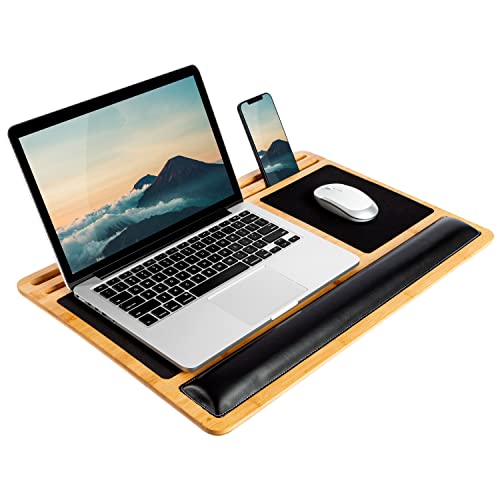 LAPGEAR Bamboo Pro Lap Board with Wrist Rest, Mouse...