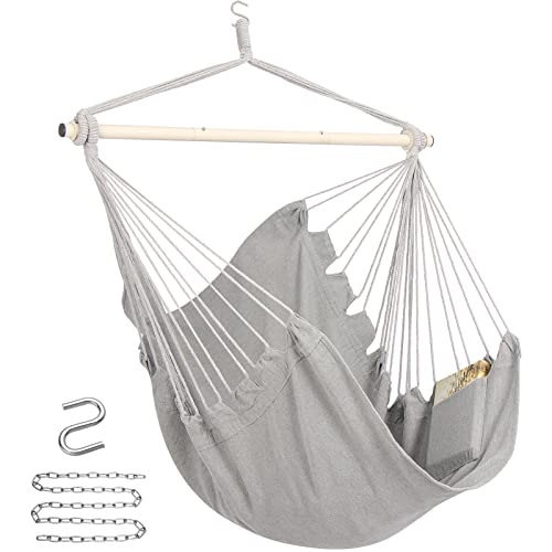 Y- STOP Hammock Chair Hanging Rope Swing, Max 500 Lbs,...