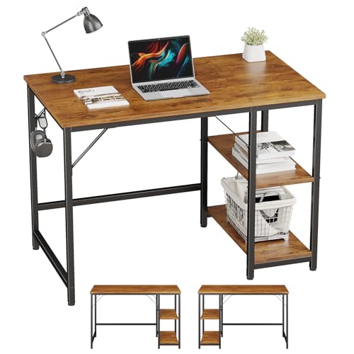 JOISCOPE Home Office Gaming Desk with Wooden Storage...