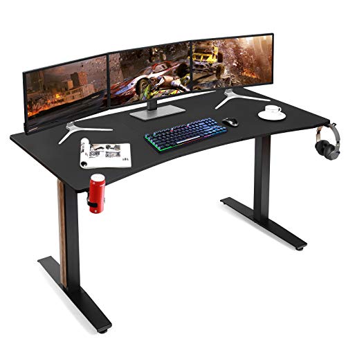 Tangkula 63' L x 32' W Gaming Desk, Racing T-Shaped...