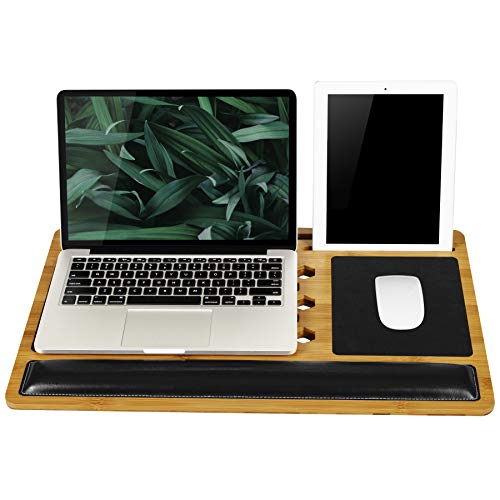 LapGear Bamboo Pro Lap Board With Wrist Rest, Mouse...