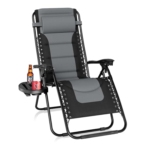 PHI VILLA Padded Zero Gravity Lounge Chair Folding...
