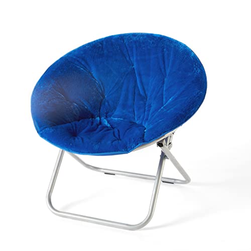 Urban Lifestyle Faux Fur Saucer Chair with Metal Frame,...