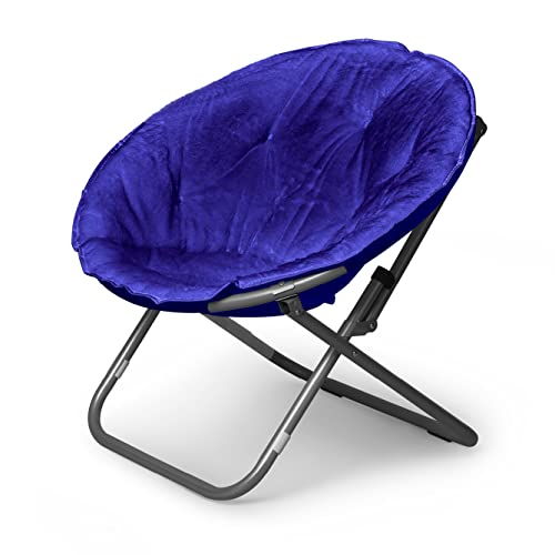 Urban Shop Faux Fur Saucer Chair with Metal Frame, One...