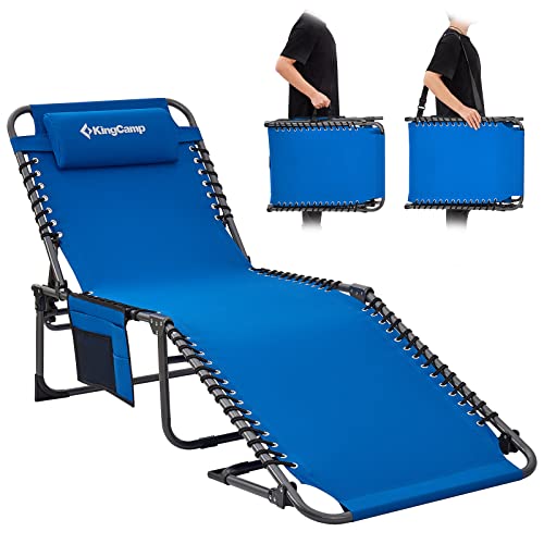 KingCamp Outdoor Chaise Lounge Chair, Portable...