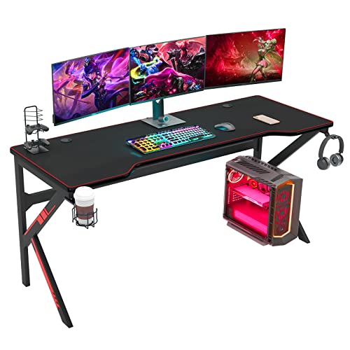 DlandHome 63 inches Gaming Desk w/All Covered Mouse...