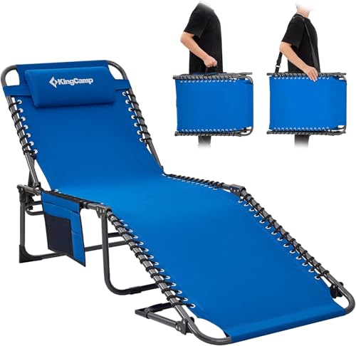 KingCamp Outdoor Adjustable Tri-fold Chaise Lounge...
