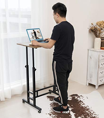 Akway Small Computer Desk Standing Desk with Wheels...