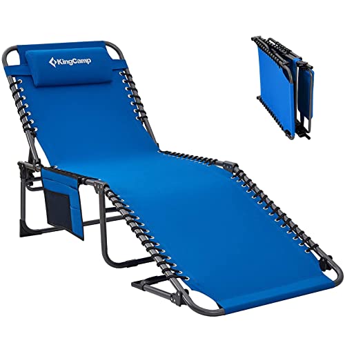 KingCamp Outdoor Chaise Lounge Chair, Portable...