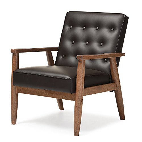 Baxton Studio BBT8013-Brown Chair armchairs,...