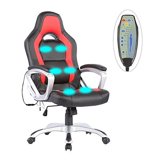 Mecor PU Leather Heated Office Chair-6 Vibration...