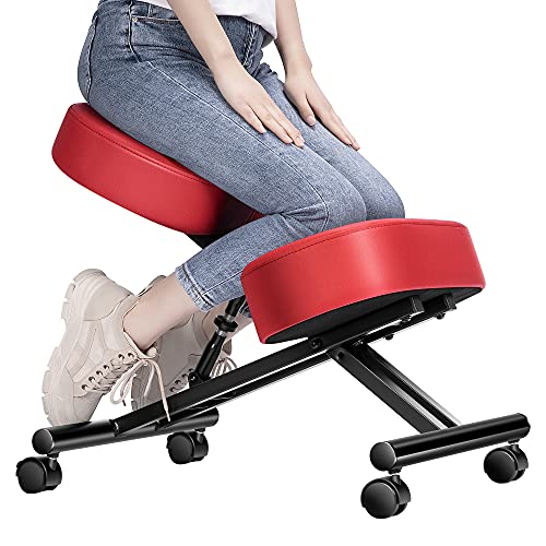Ergonomic Kneeling Chair Adjustable Stool with Thick...