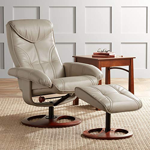 BenchMaster Newport Taupe Swivel Faux Leather Recliner...