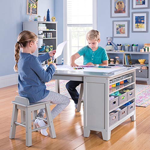 Martha Stewart Kids' Art Table and Chairs Set - Gray:...