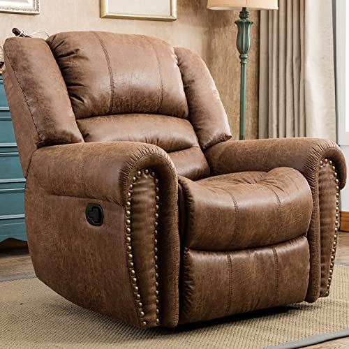 CANMOV Leather Recliner Chair, Classic and Traditional...